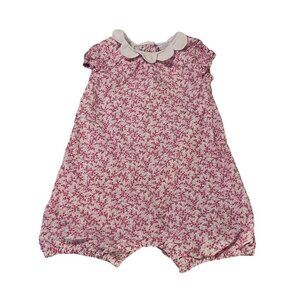 The Little White Company Baby Girls Pink and White Floral Onesie Size 6-9M